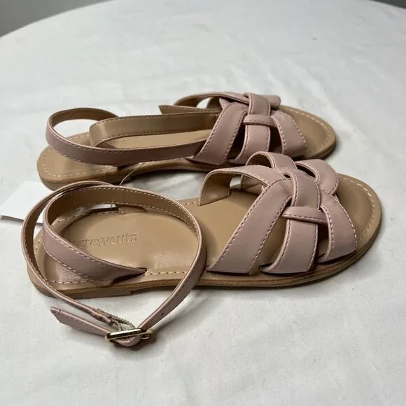 J.Crew Crewcuts Girls $65 Basketweave Sandals Mauve Blush Size K2 BP444 - Picture 6 of 8